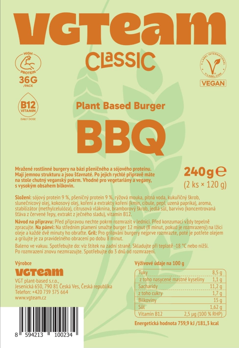 Plant Based Burger "BBQ"